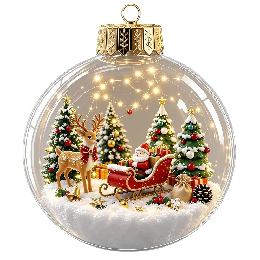 Clear Christmas Scene Ball Ornament
