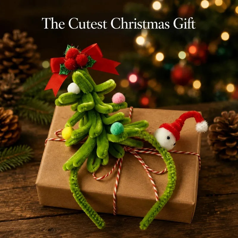 Christmas Tree Pom-Pom Headband