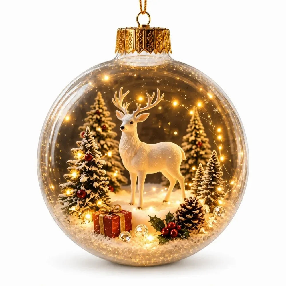 Clear Christmas Scene Ball Ornament