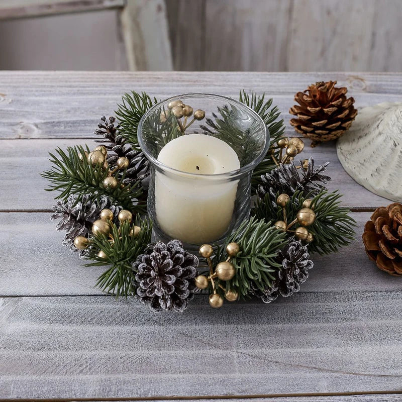 Pine and Berry Candle Ring