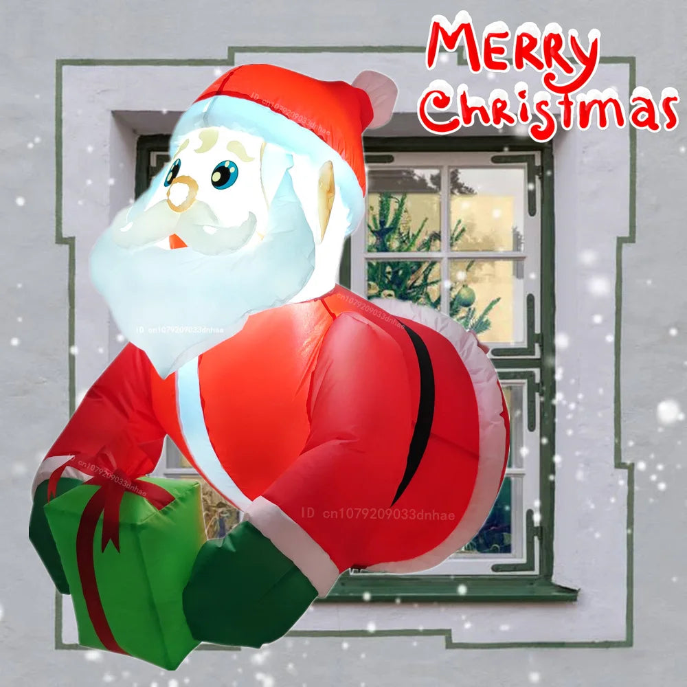 Lighted Climbing Santa Window Decoration — 90 cm