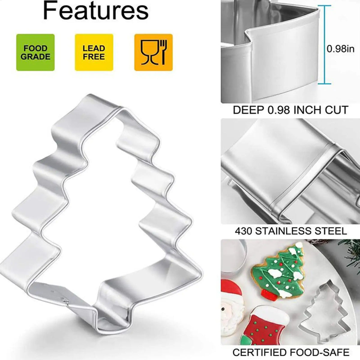Christmas Cookie Cutters — Six-Piece Steel Set