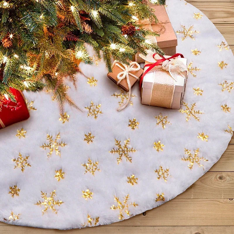 Mini Faux-Fur Sequin Tree Skirt — 15 in