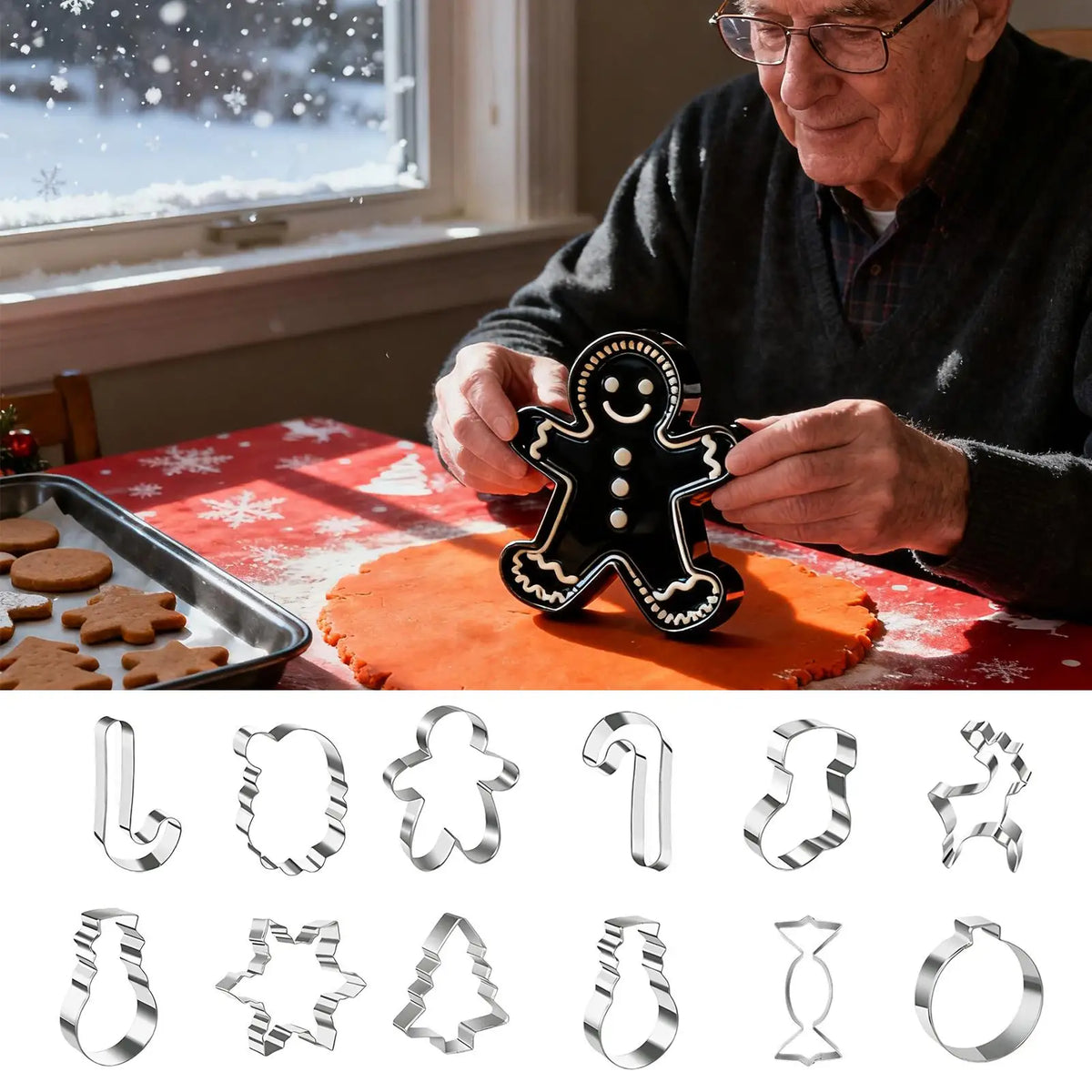 Christmas Cookie Cutters — Six-Piece Steel Set