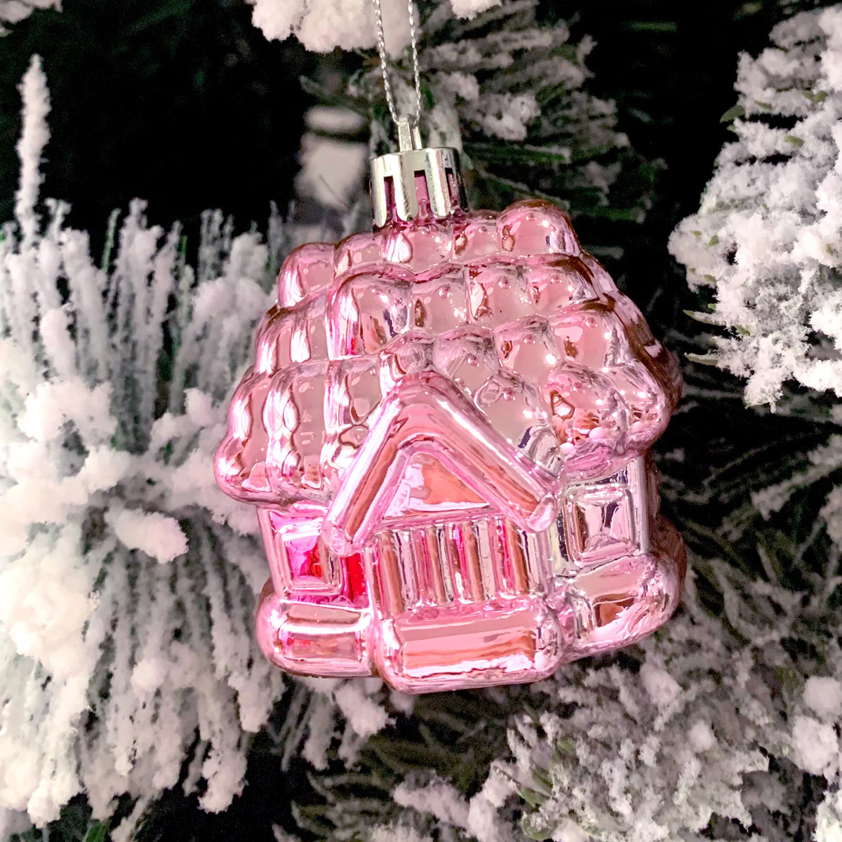 Pink Christmas Ornament Assortment — Set of 40
