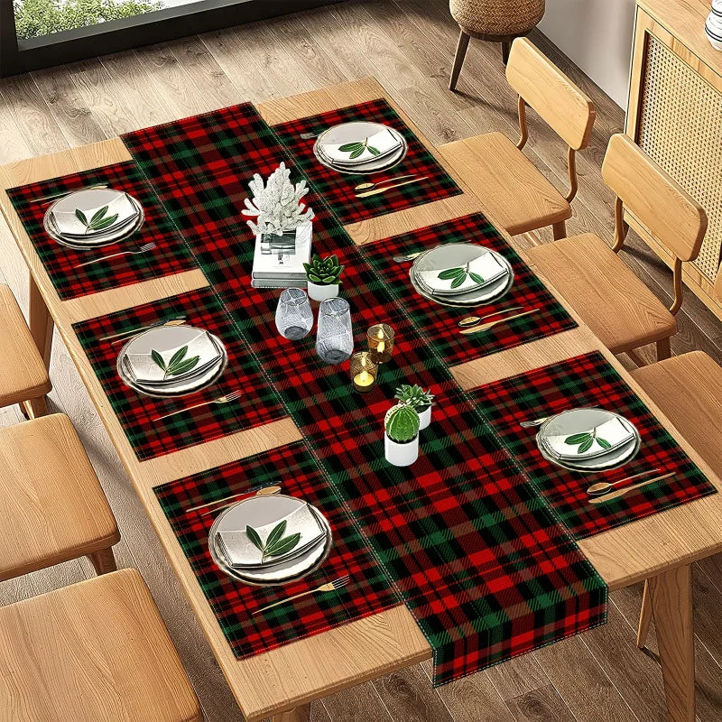 Christmas Placemat & Table Runner Set — 7 Pieces