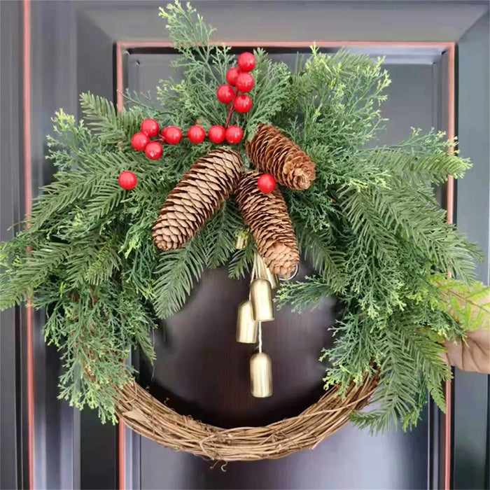 Rustic Bell Christmas Wreath — 40 cm