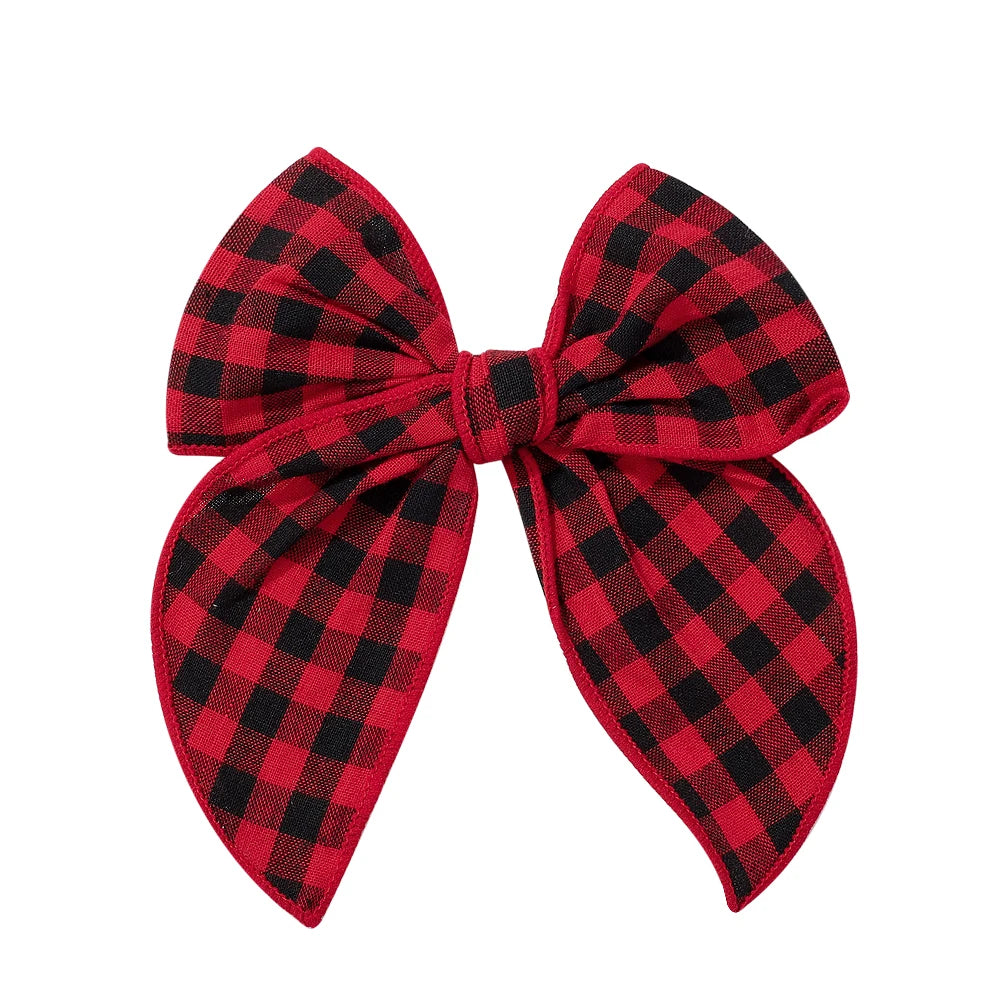 Tartan Bow Hair Accessories — Set of 32