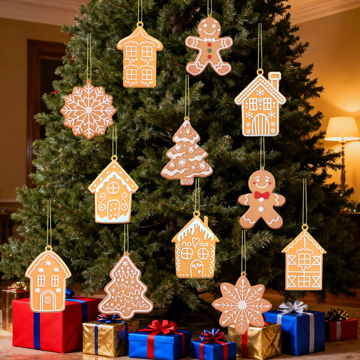 Gingerbread Christmas Ornaments — Set of 12