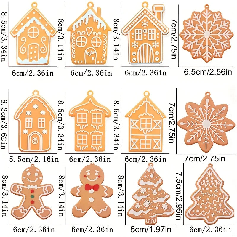 Gingerbread Christmas Ornaments — Set of 12