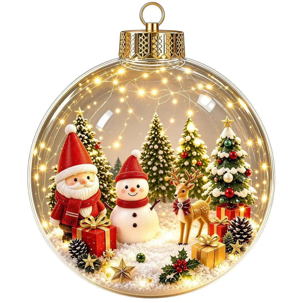 Clear Christmas Scene Ball Ornament