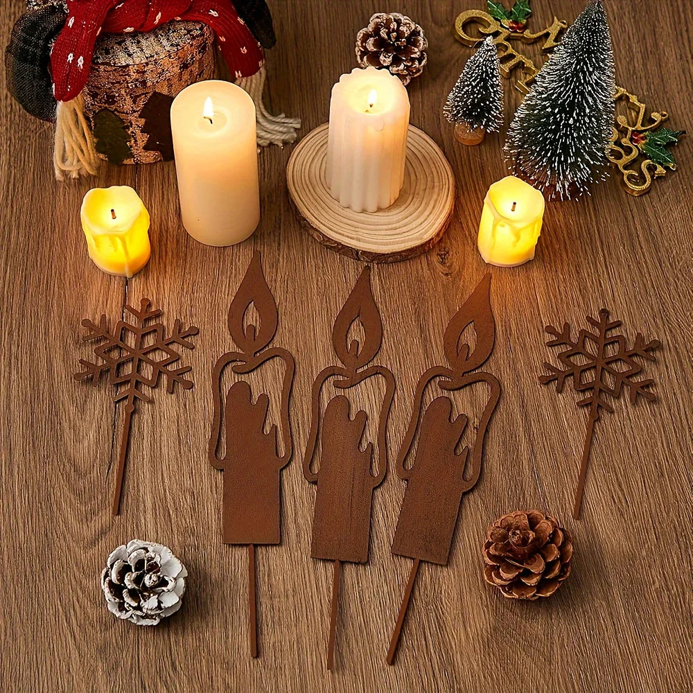 Christmas Tree & Deer Metal Yard Stakes