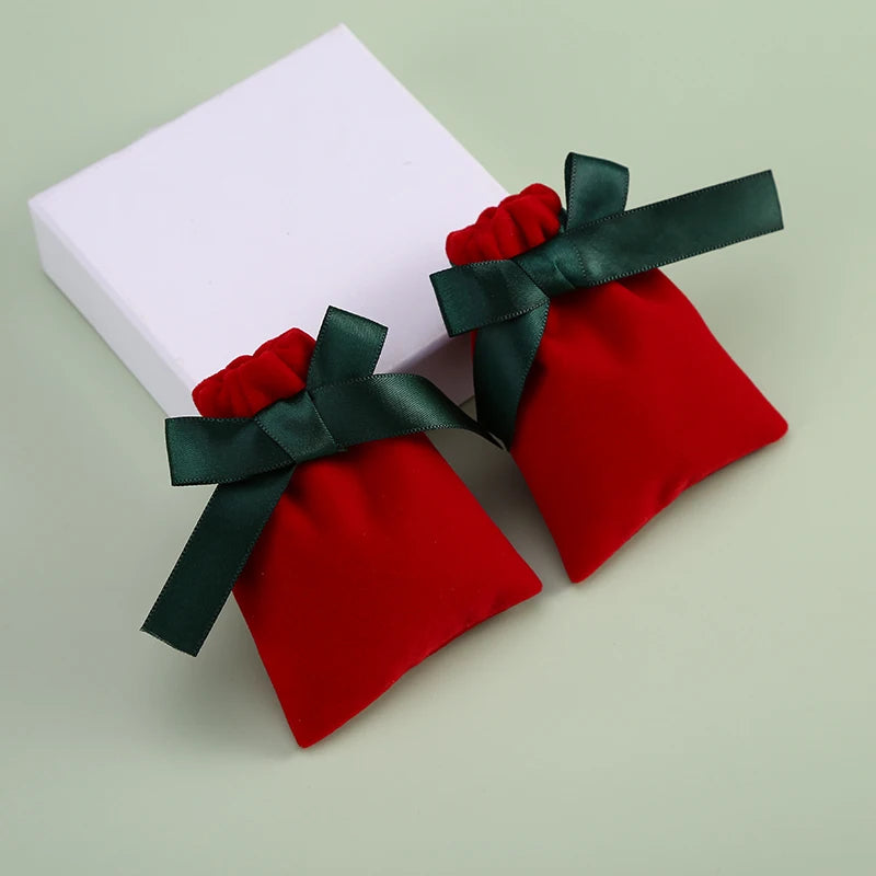 Red Velvet Gift Pouches — Pack of 10