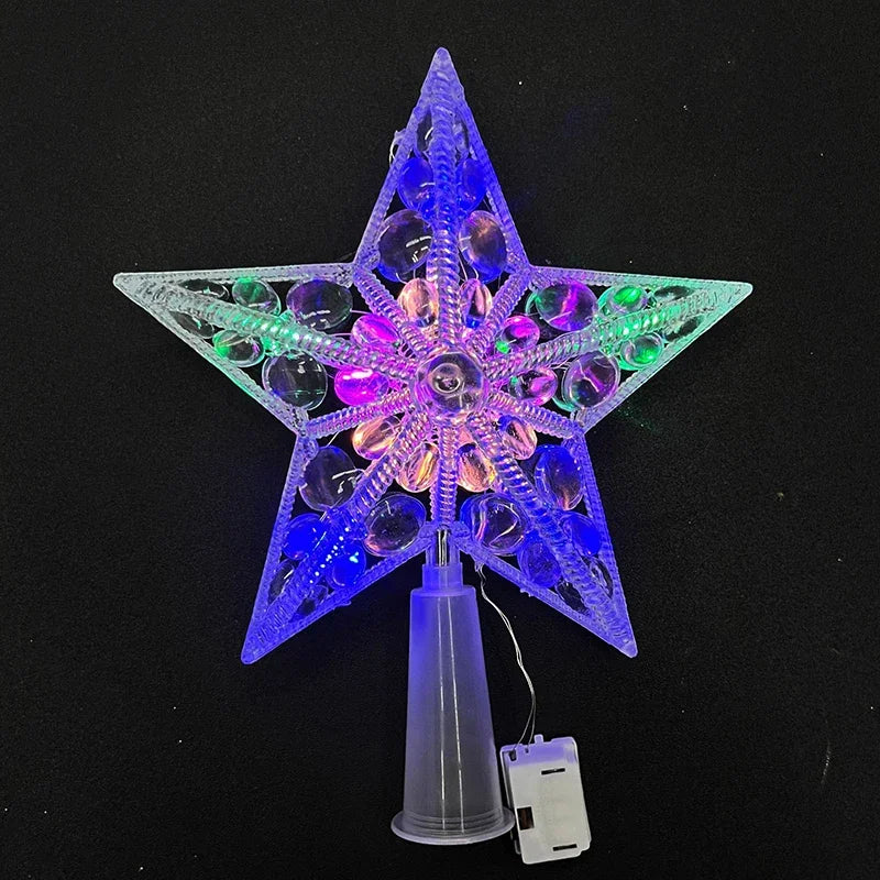 Glitter Star Christmas Tree Topper — 15 cm