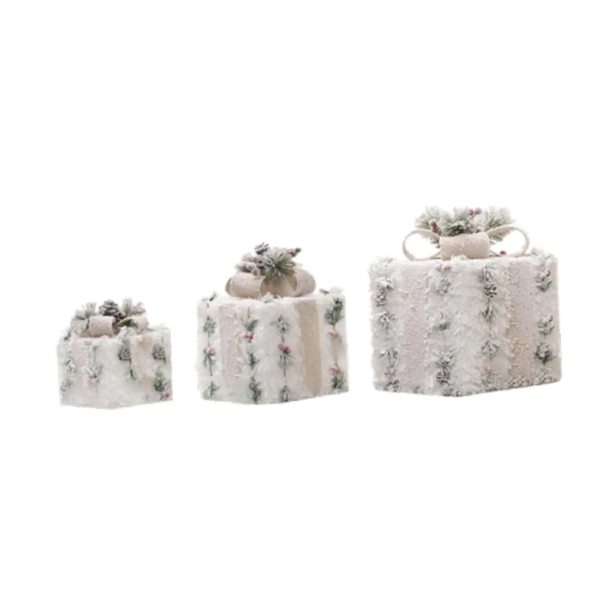 Bow-Topped Lighted Christmas Gift Boxes