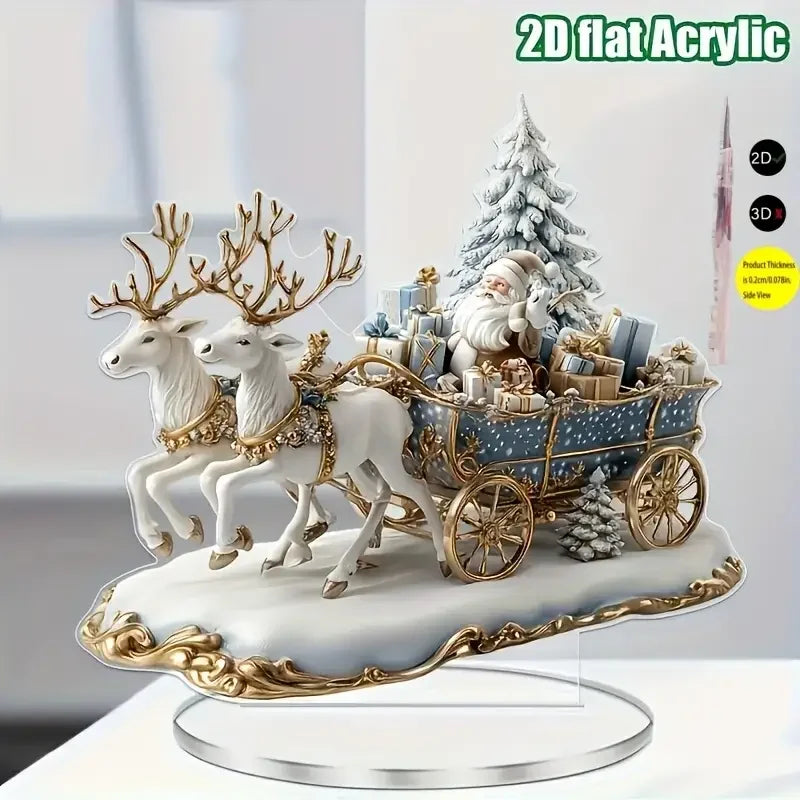 Santa and Reindeer Sleigh Table Decoration