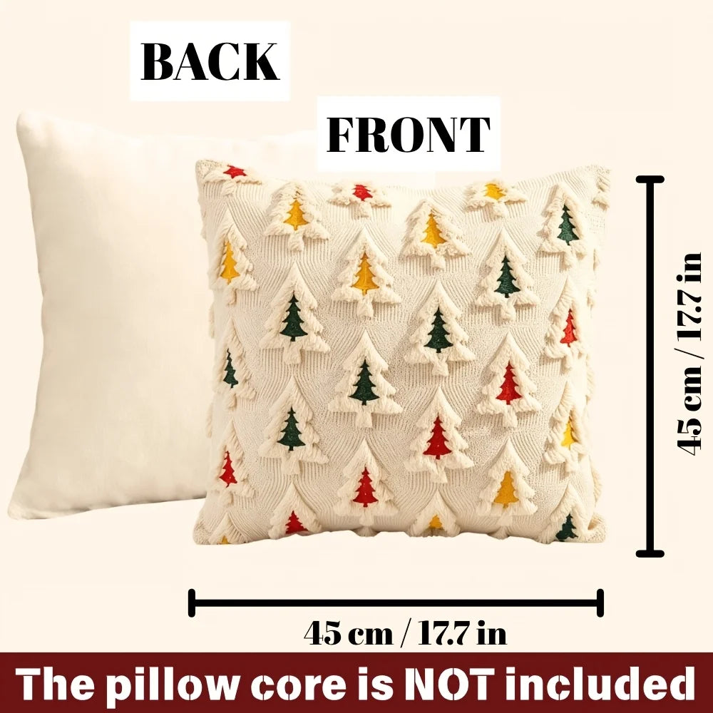 Colorful Christmas Tree Pillow Covers — Set of 2