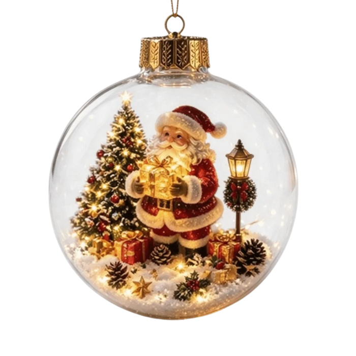 Clear Christmas Scene Ball Ornament