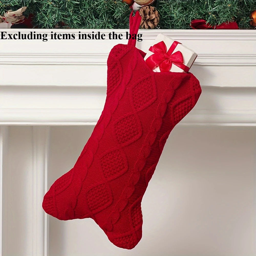 Knitted Bone Christmas Stocking for Dogs