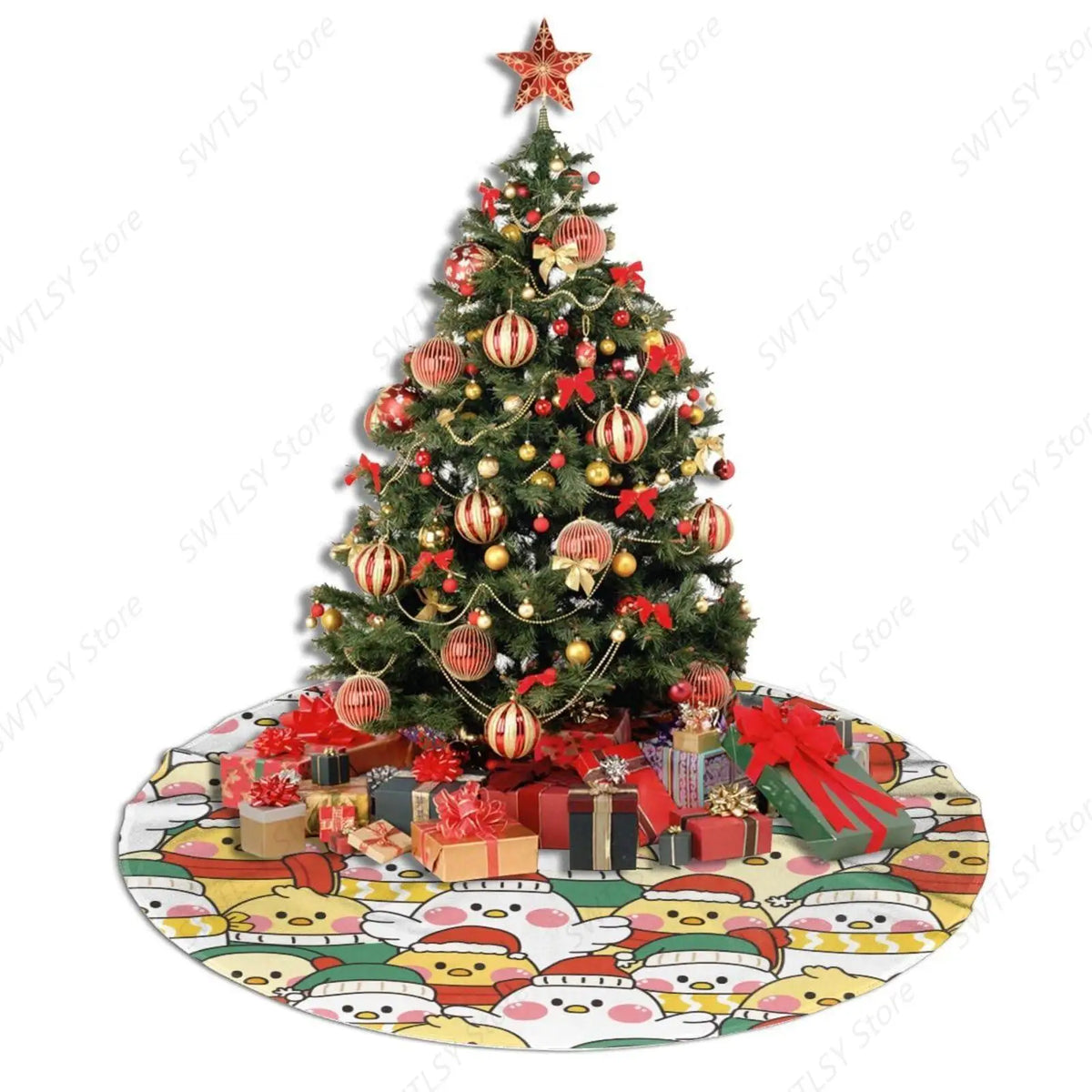 Christmas Chicken Tree Skirt — 48 in