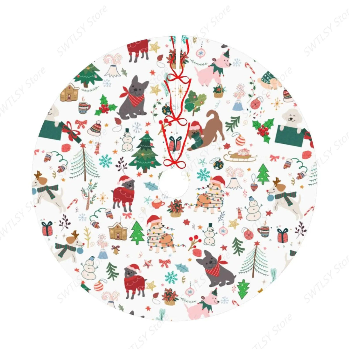 Christmas Dog Tree Skirt — 48 in