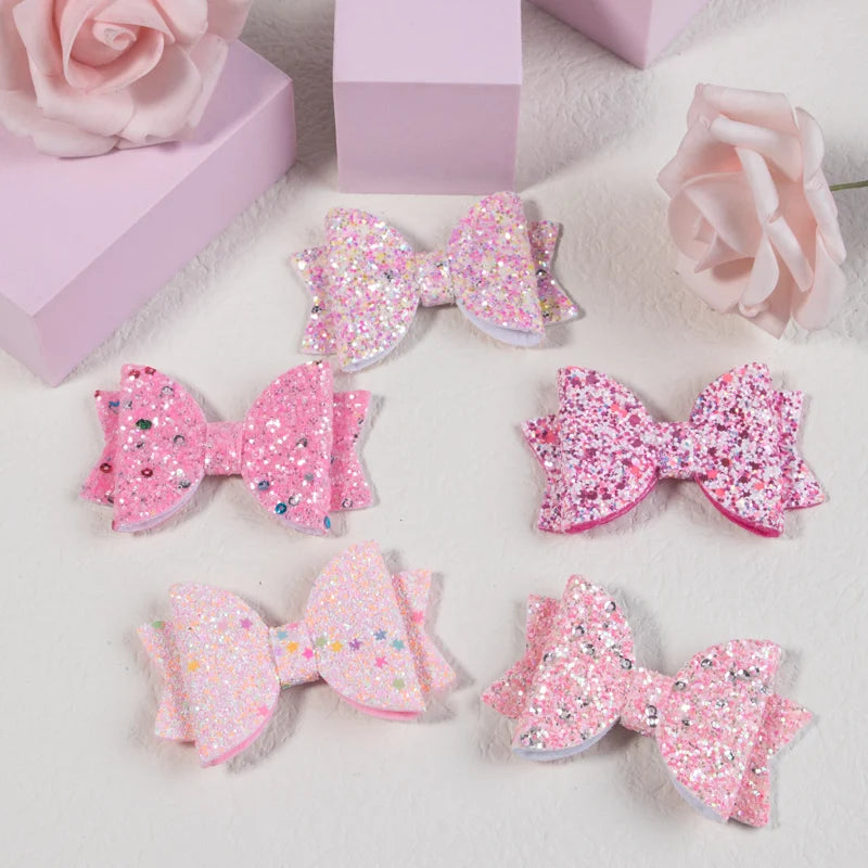 Sparkling Bow Hair Clips — Set of 5