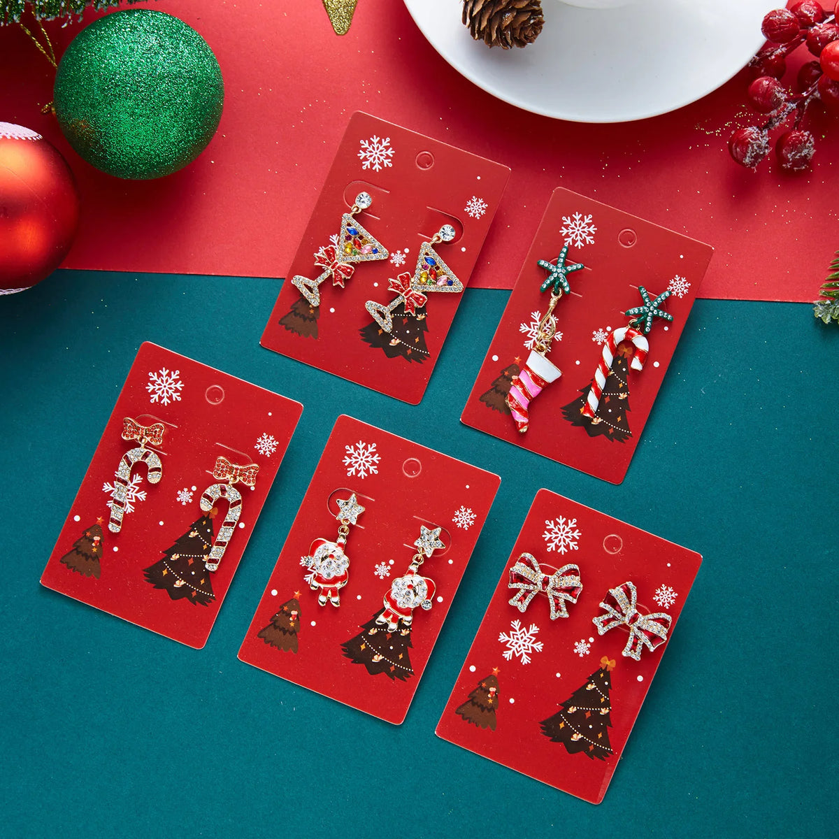 Christmas Motif Drop Earrings
