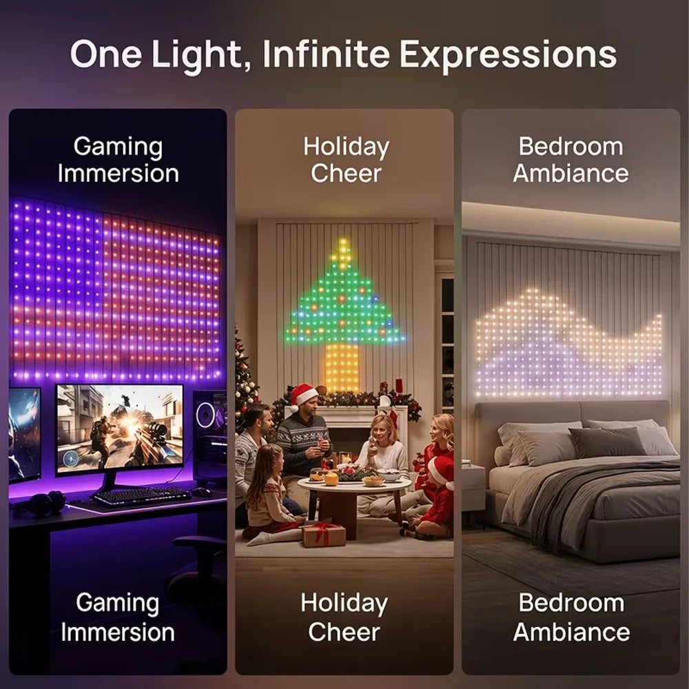 RGBIC Color-Changing Curtain Lights