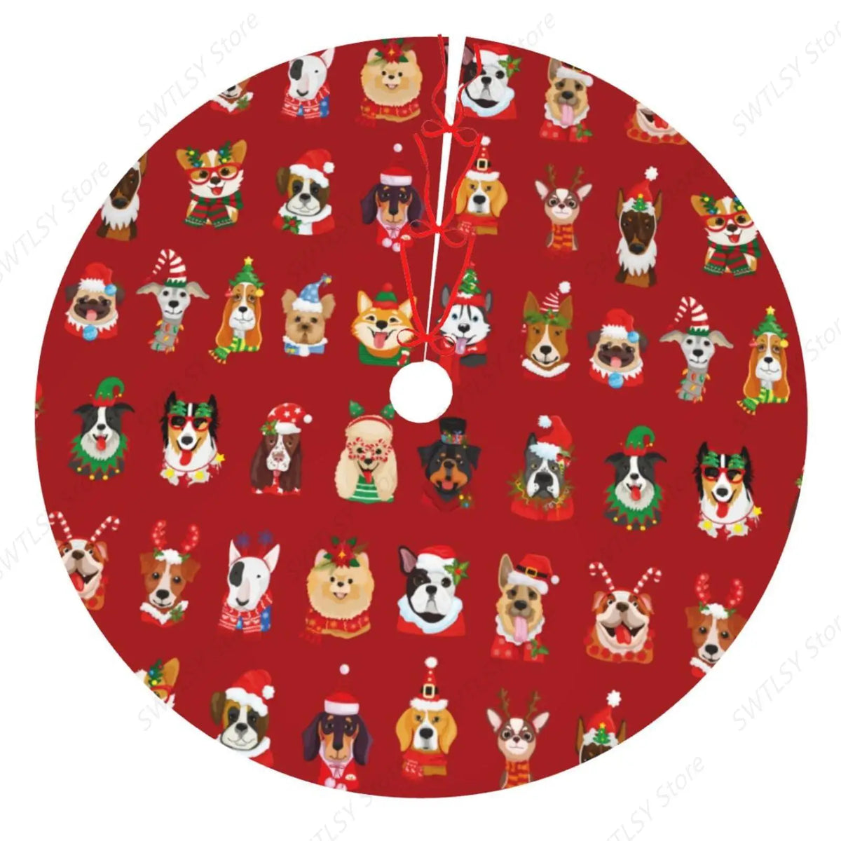Christmas Dog Tree Skirt — 48 in