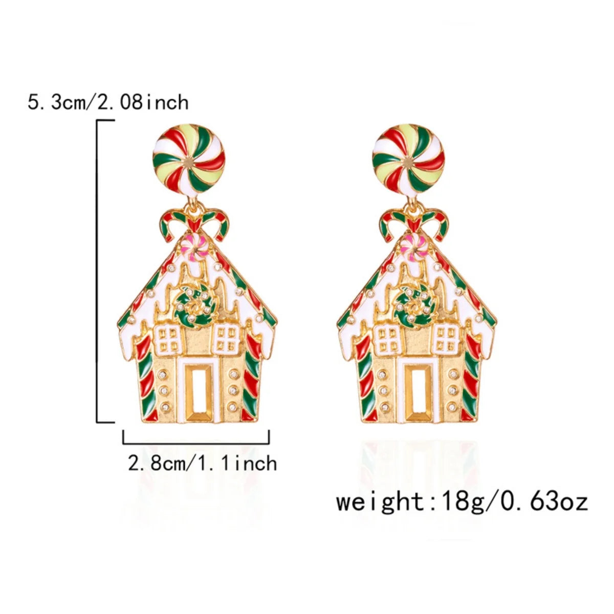 Candy House Christmas Drop Earrings