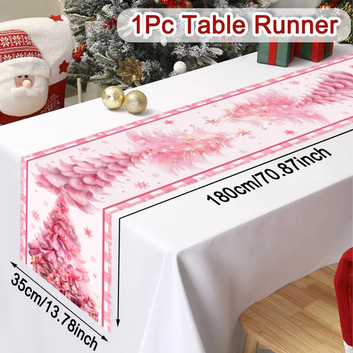Santa & Holiday Motif Table Runner