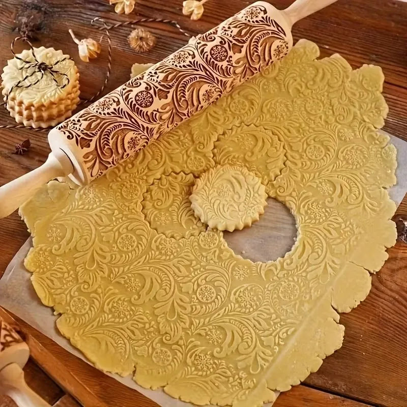 Snowflake Embossed Rolling Pin
