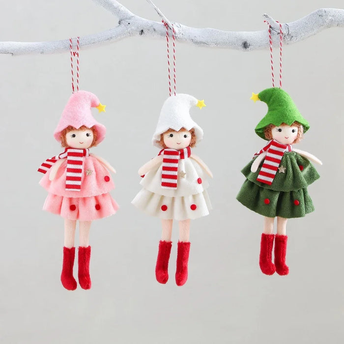 Tiered-Skirt Angel Ornaments — Set of 3