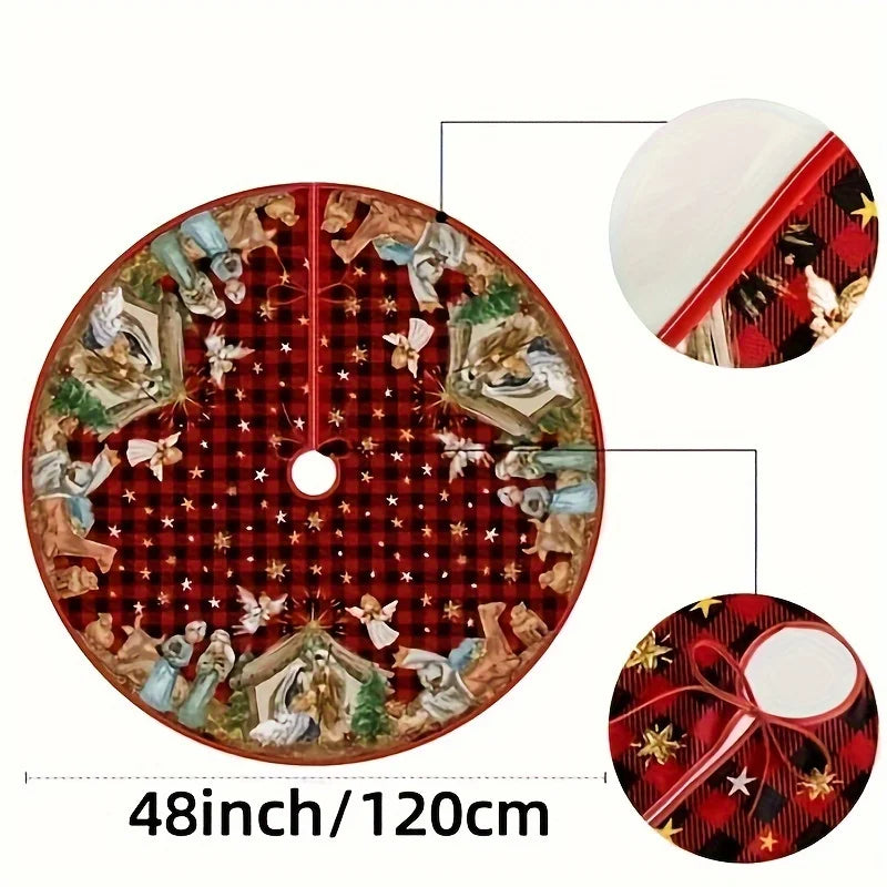 Jesus and Angel Christmas Tree Skirt