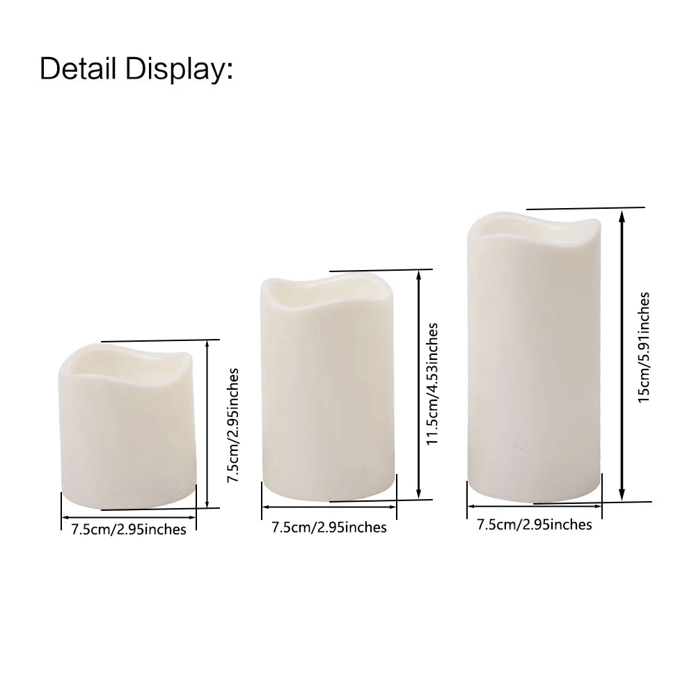Color-Changing LED Pillar Candles — Set of 3
