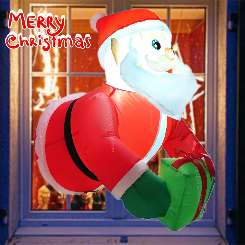 Lighted Climbing Santa Window Decoration — 90 cm