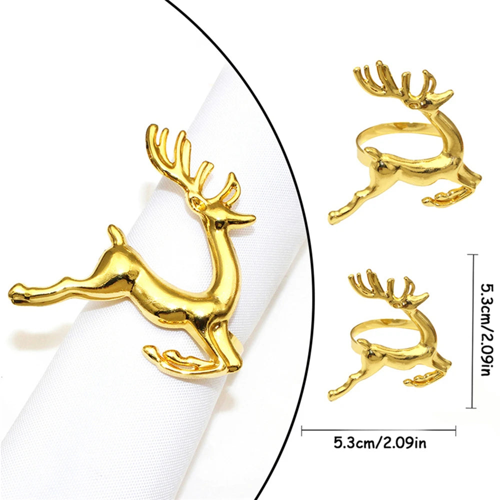 Gold-Tone Reindeer Napkin Ring