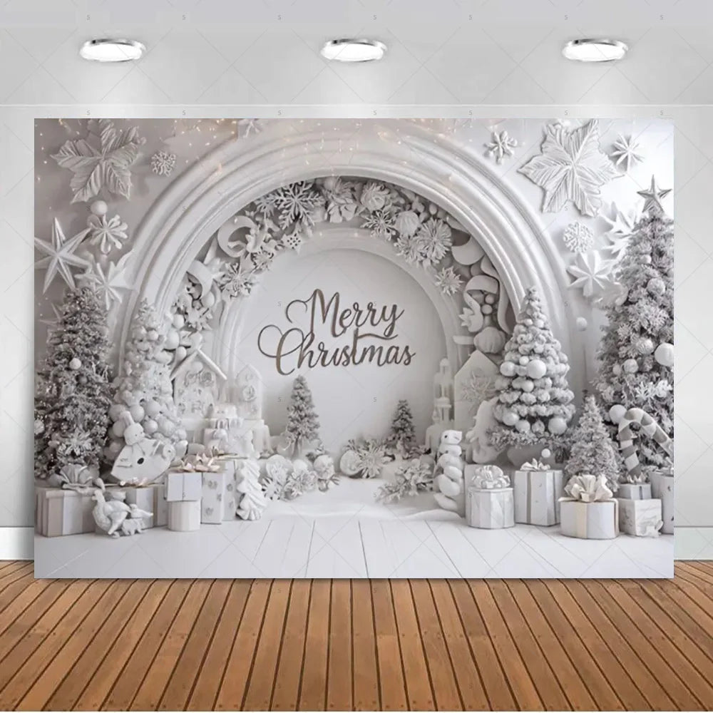 White Winter Christmas Photo Backdrop