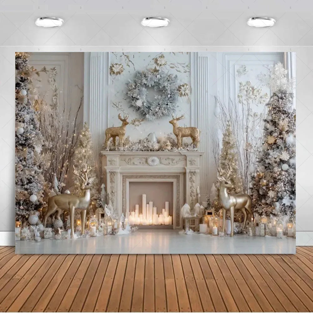 White Winter Christmas Photo Backdrop