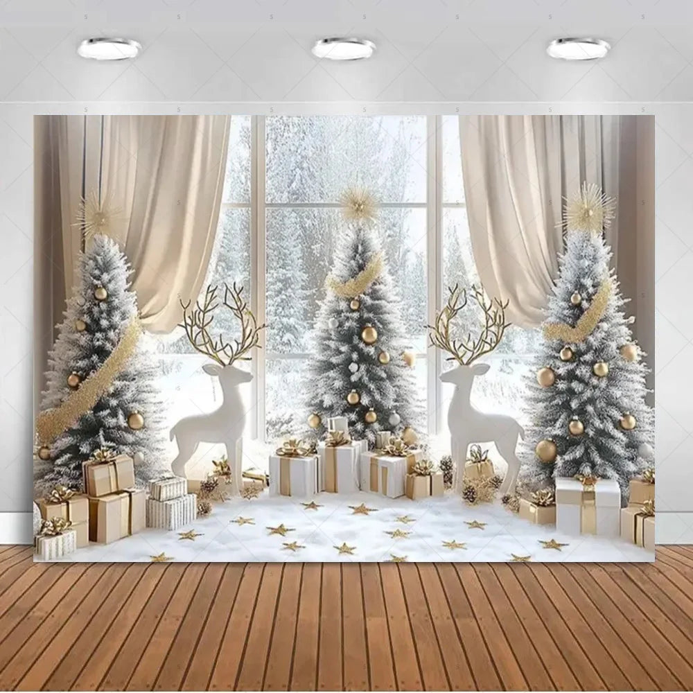White Winter Christmas Photo Backdrop