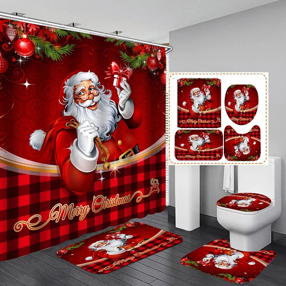 Christmas Bathroom Decor — 4-Piece Set