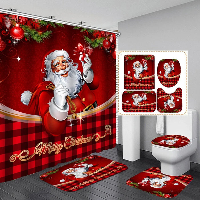 Christmas Bathroom Decor — 4-Piece Set