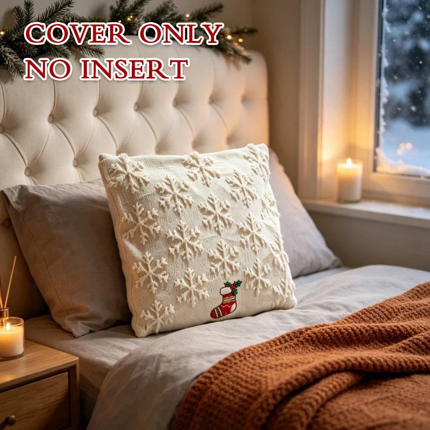 Winter Reindeer Plush Pillow Cover