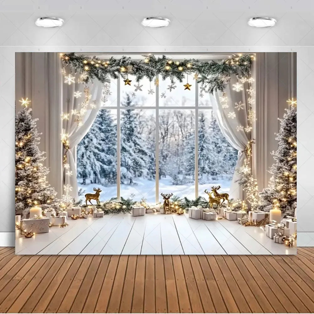 White Winter Christmas Photo Backdrop