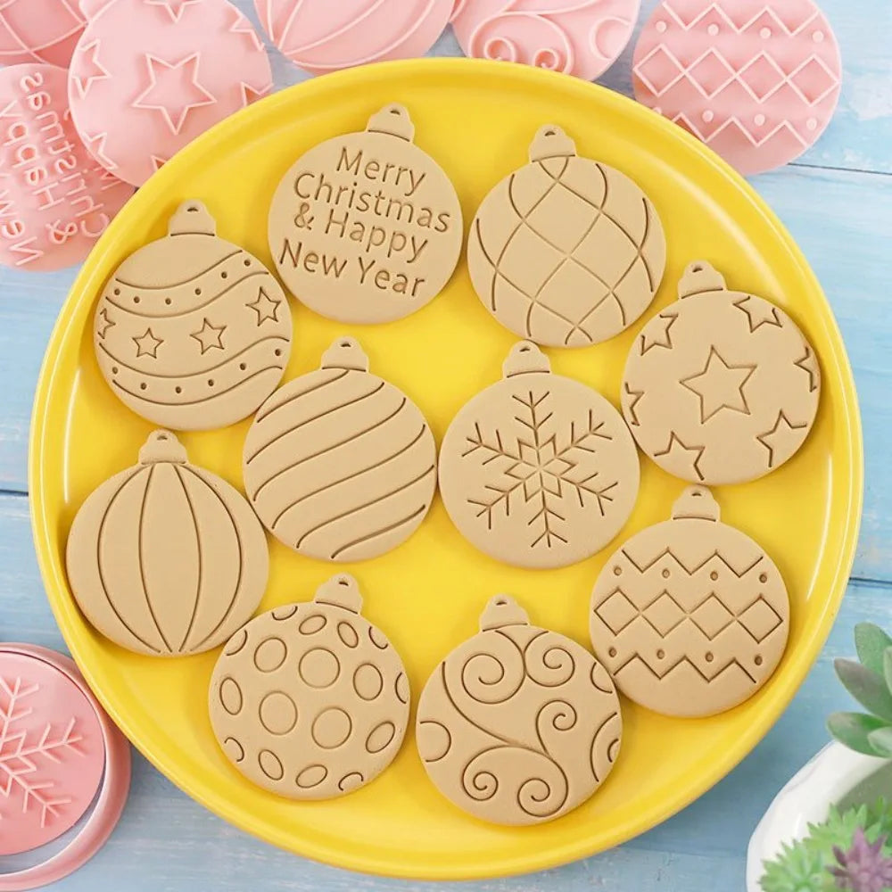 Christmas Ornament Cookie Cutter & Stamp Set — 11 Pieces