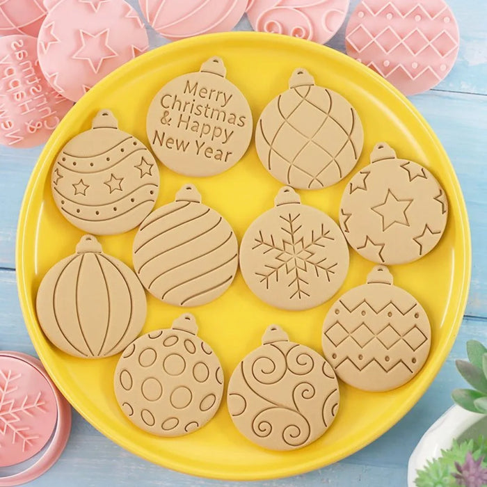 Christmas Ornament Cookie Cutter & Stamp Set — 11 Pieces