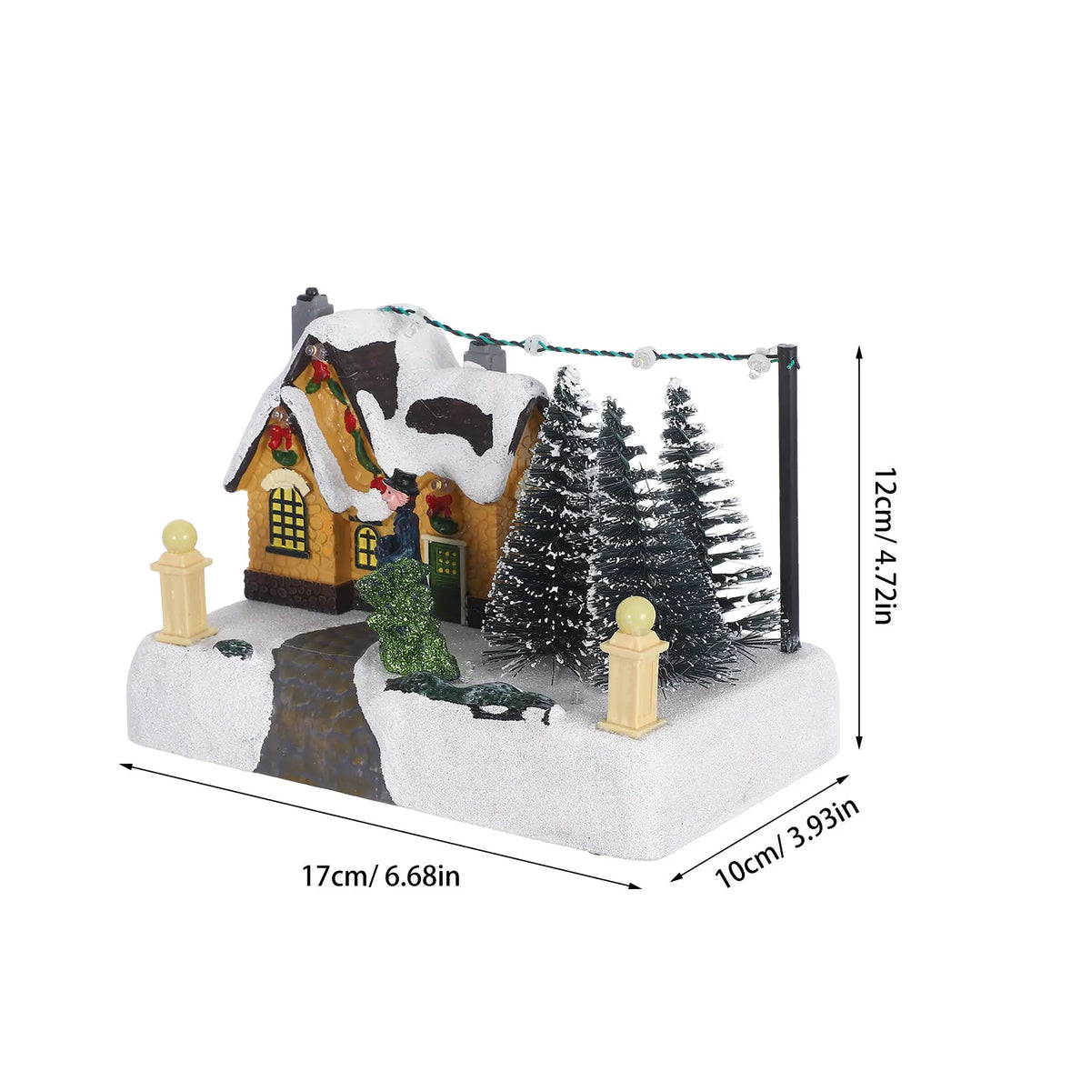 Lighted Christmas Village Music Box