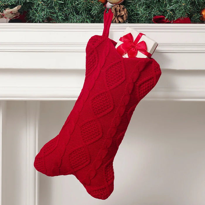 Knitted Bone Christmas Stocking for Dogs