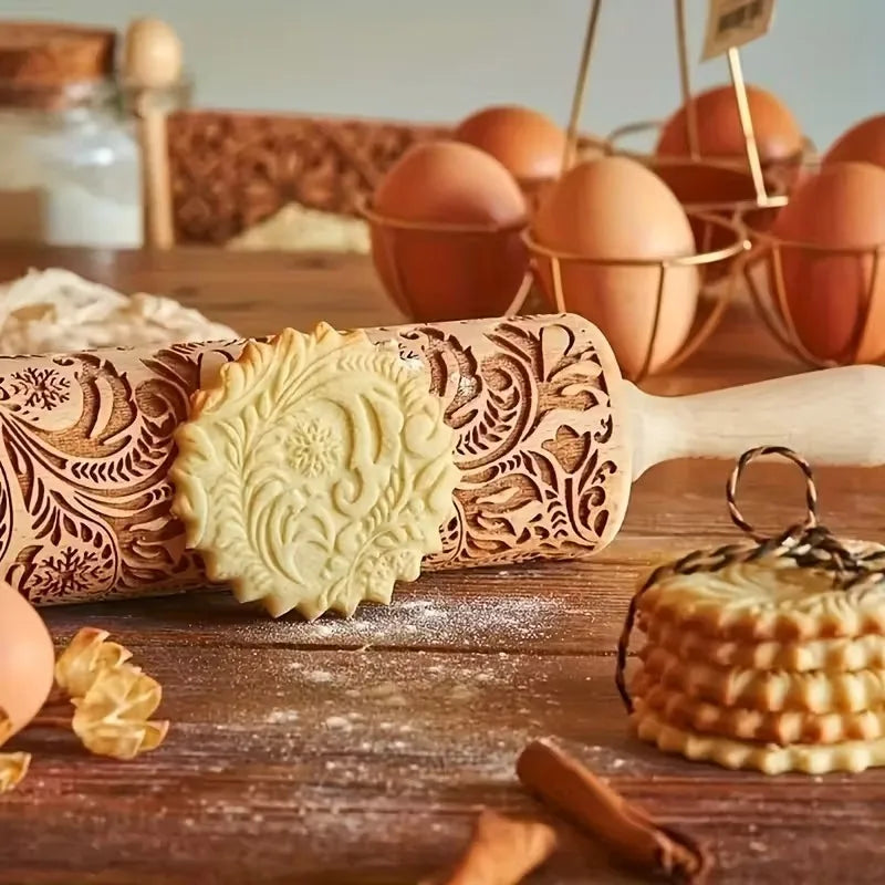 Snowflake Embossed Rolling Pin