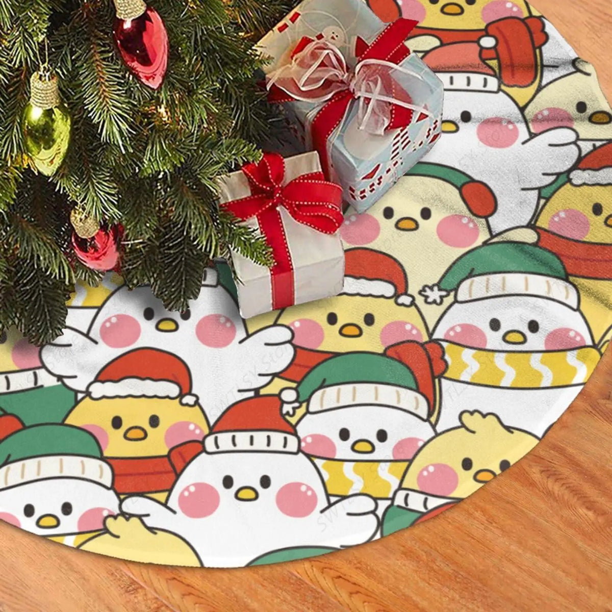 Christmas Chicken Tree Skirt — 48 in